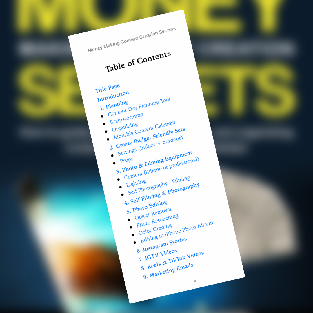 Money Making Content Creation Secrets E- Book