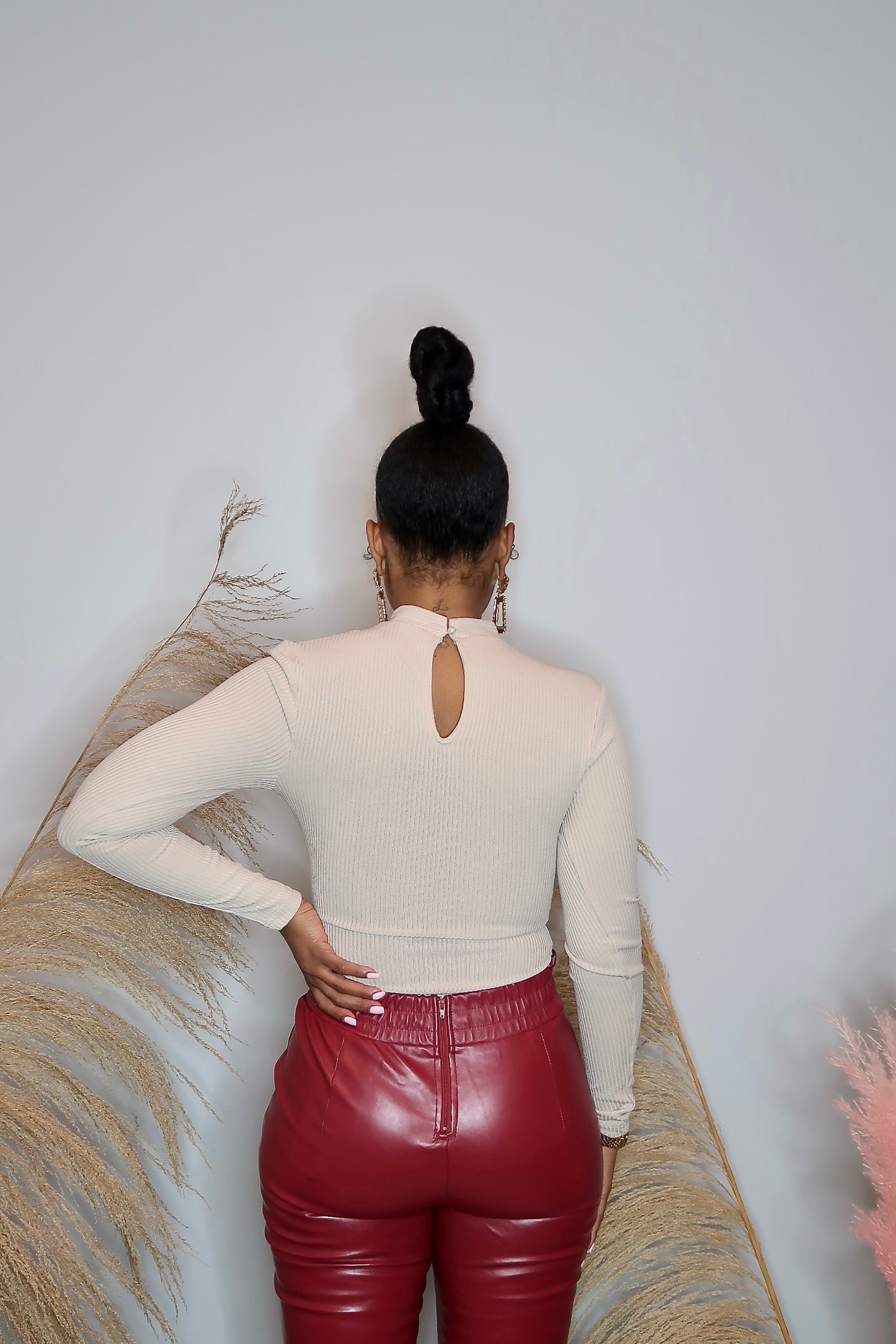 Milan Long sleeve Bodysuit- Nude