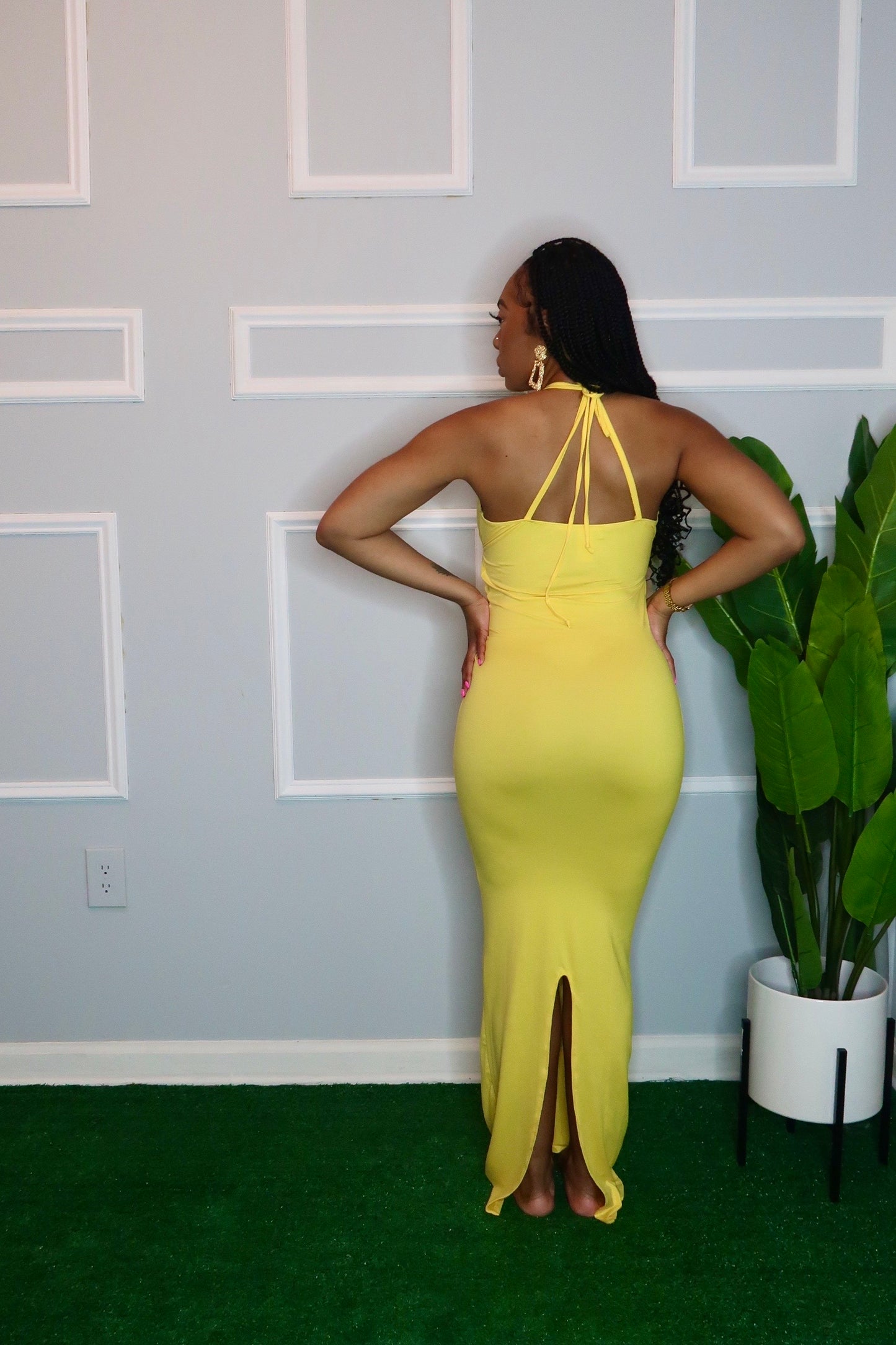 Unforgettable Multi Tie Maxi Dress- Yellow