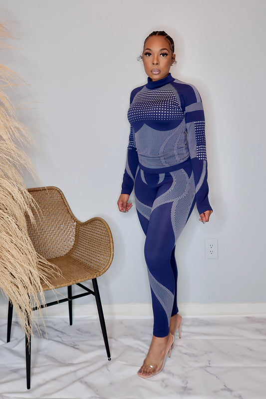 Ziya Seamless Set- Navy