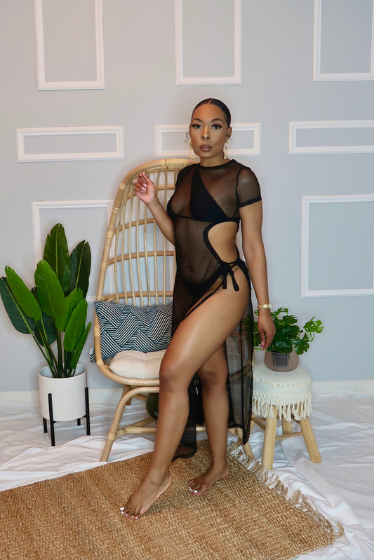 Don’t Tempt Me Coverup- Black