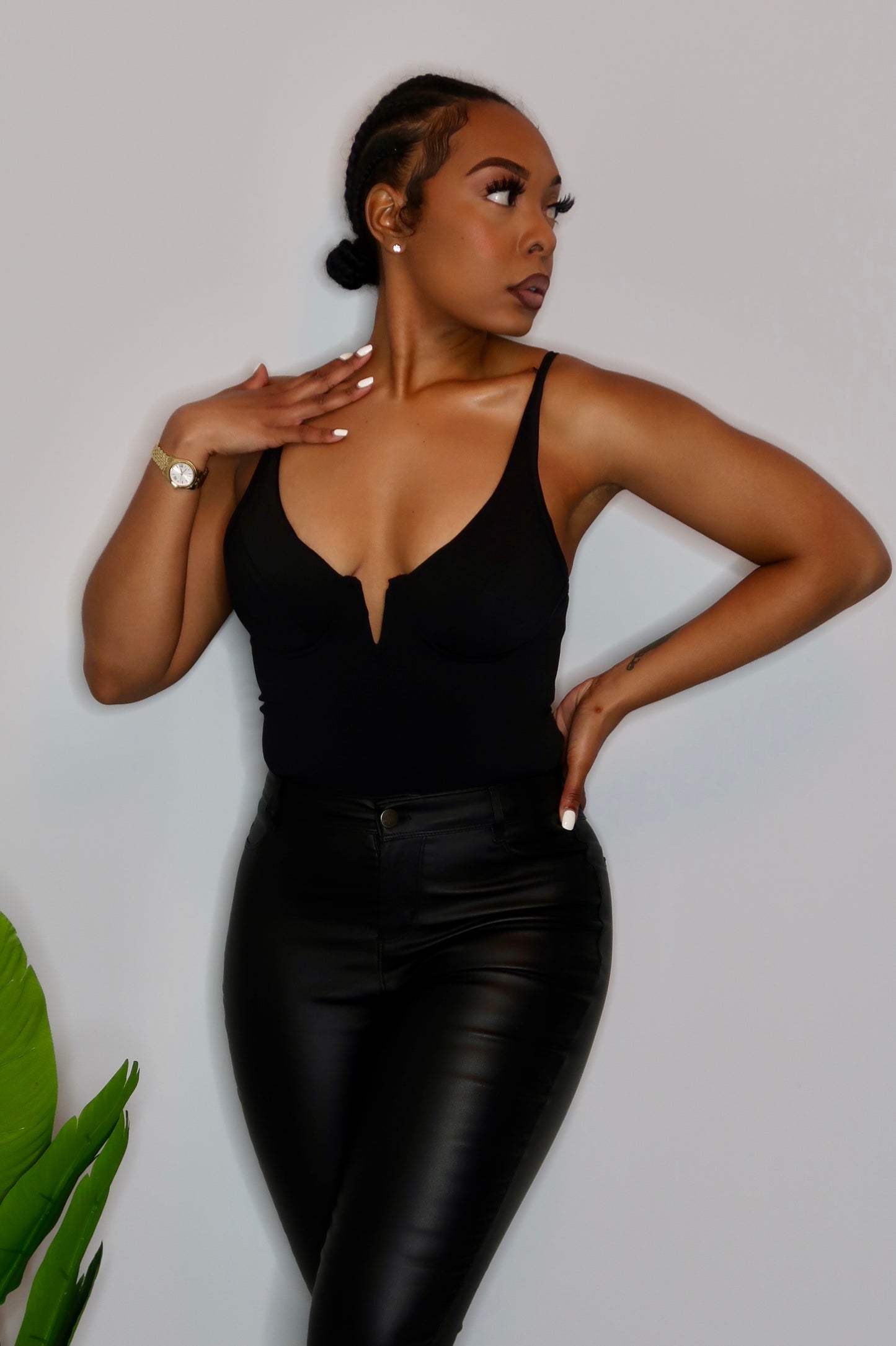 Simple Things Structured Bodysuit- Black