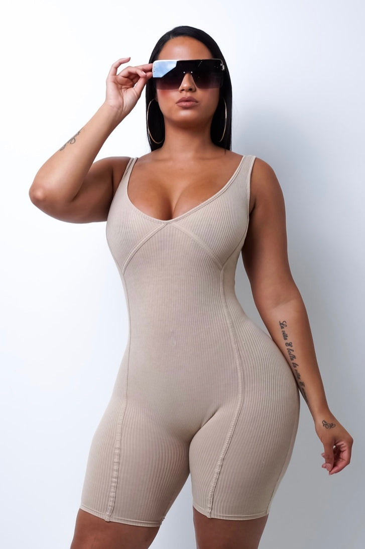 Celine Ribbed Playsuit