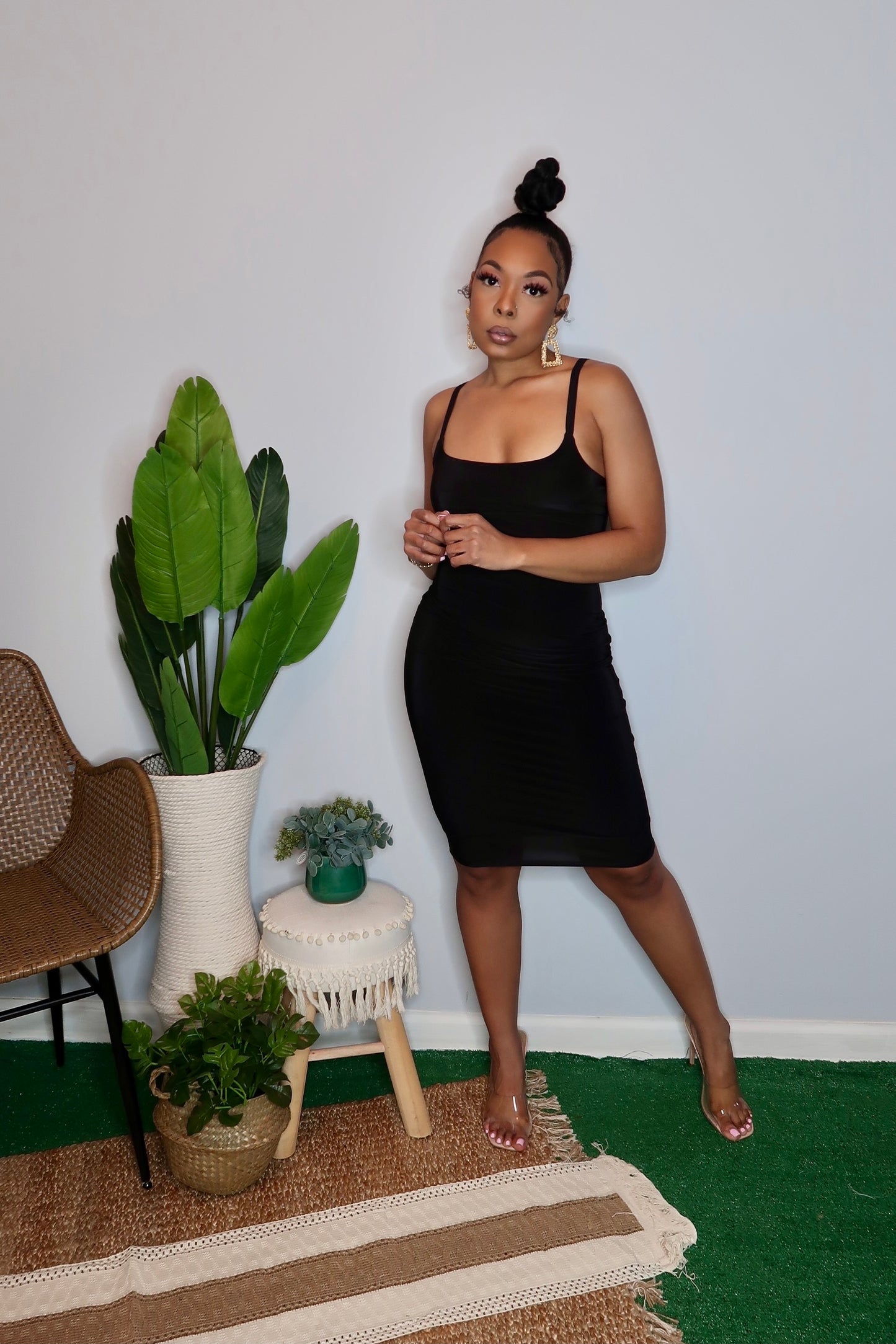 Second Skin Midi Dress- Black