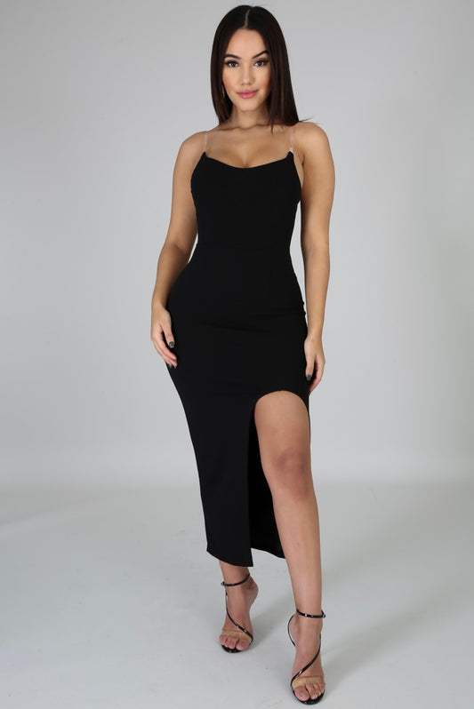 Giving You Chills Clear Strap Midi Dress