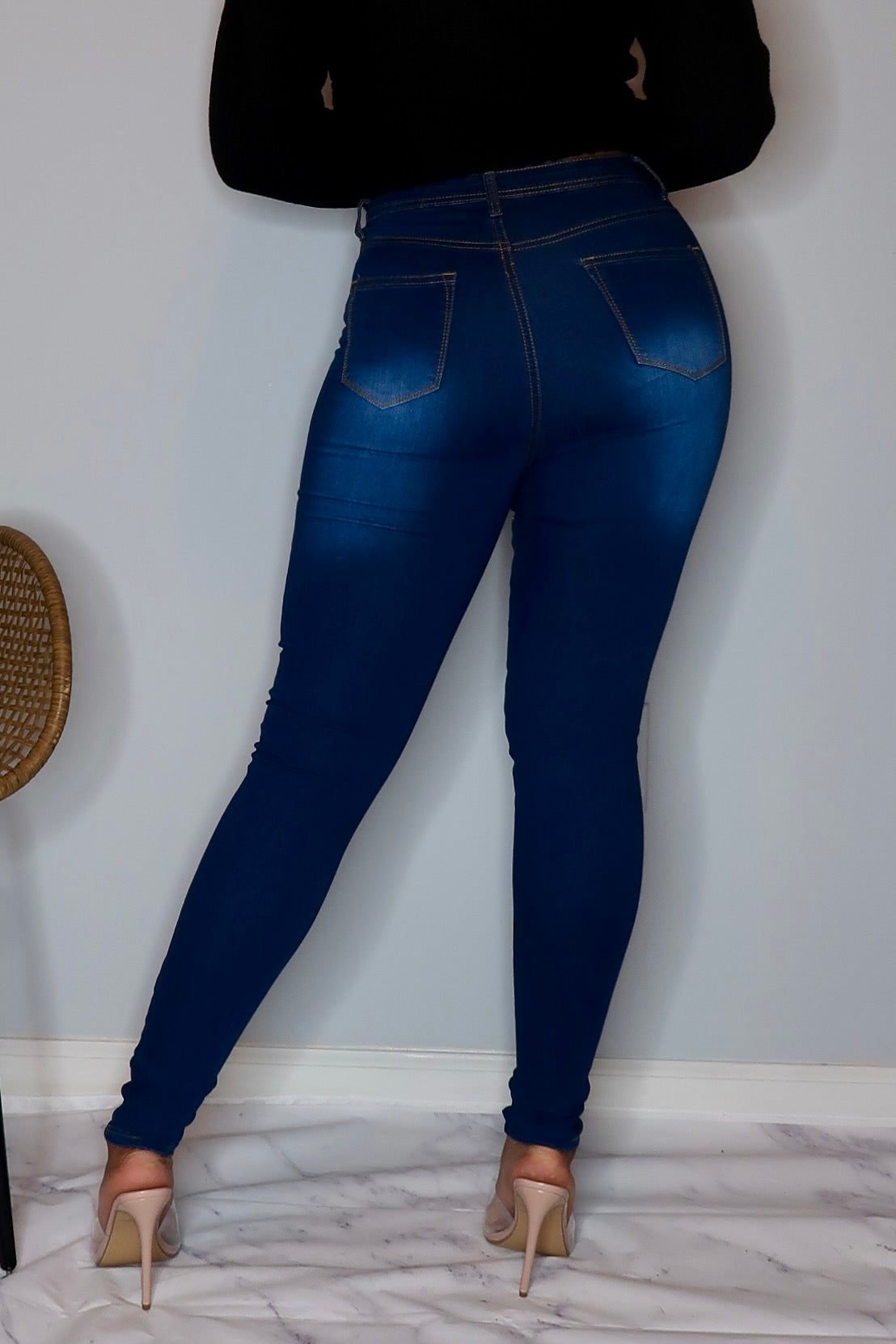Perfect Fit High Waist Jeans- Dark