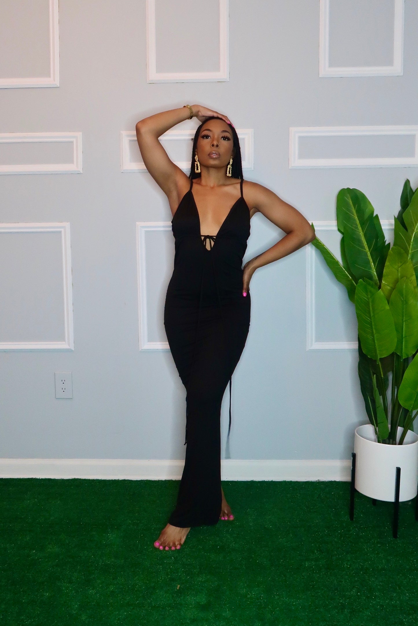 Unforgettable Multi Tie Maxi Dress- Black
