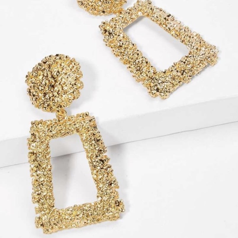 Rectangle square drop earrings women’s accessories women’s earrings textured earrings