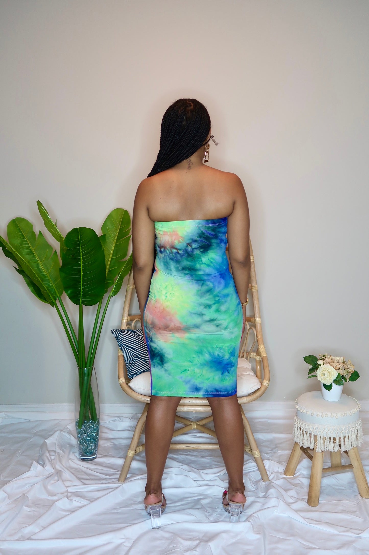 Ballari Strapless Tie Dye Knee Dress