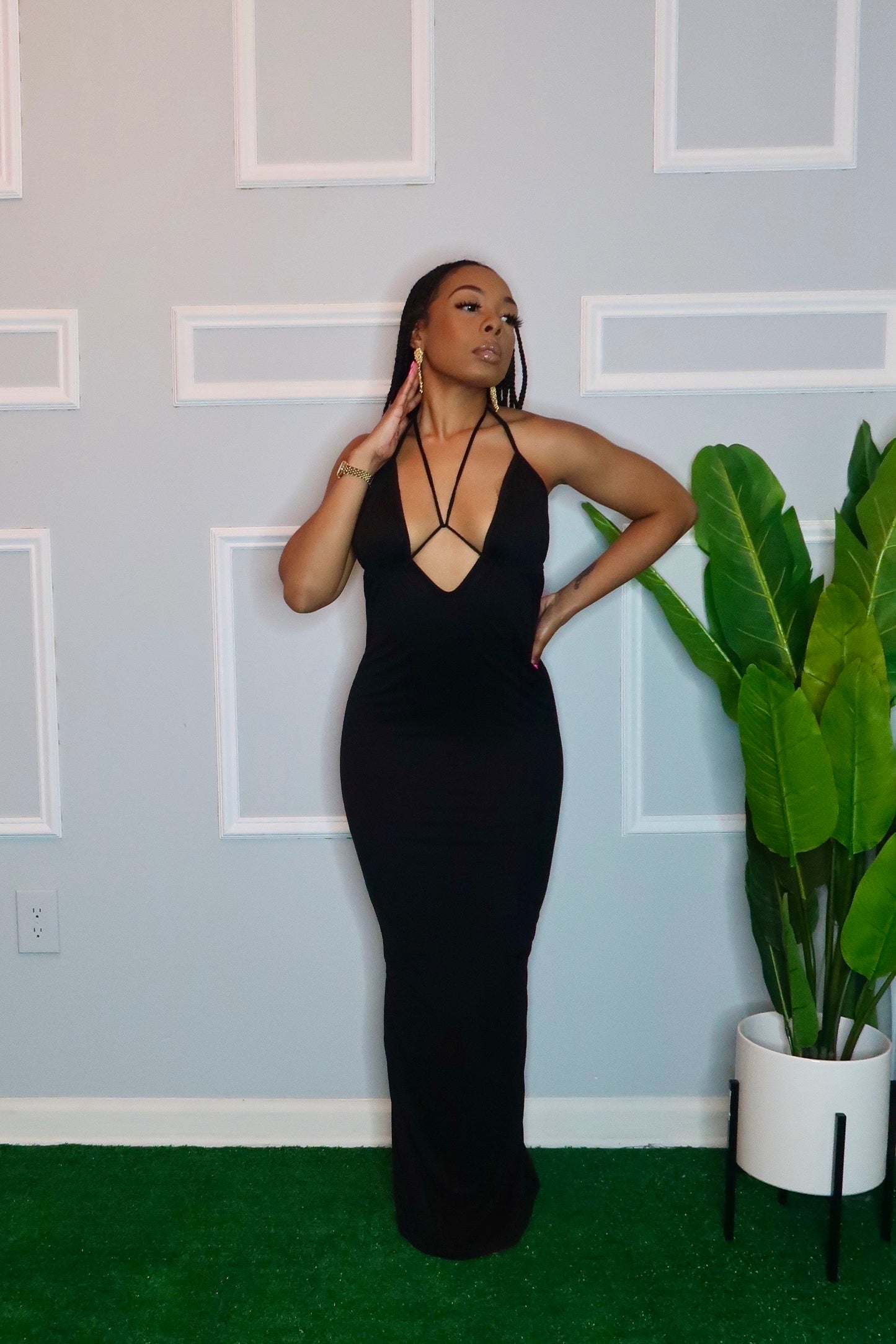 Unforgettable Multi Tie Maxi Dress- Black