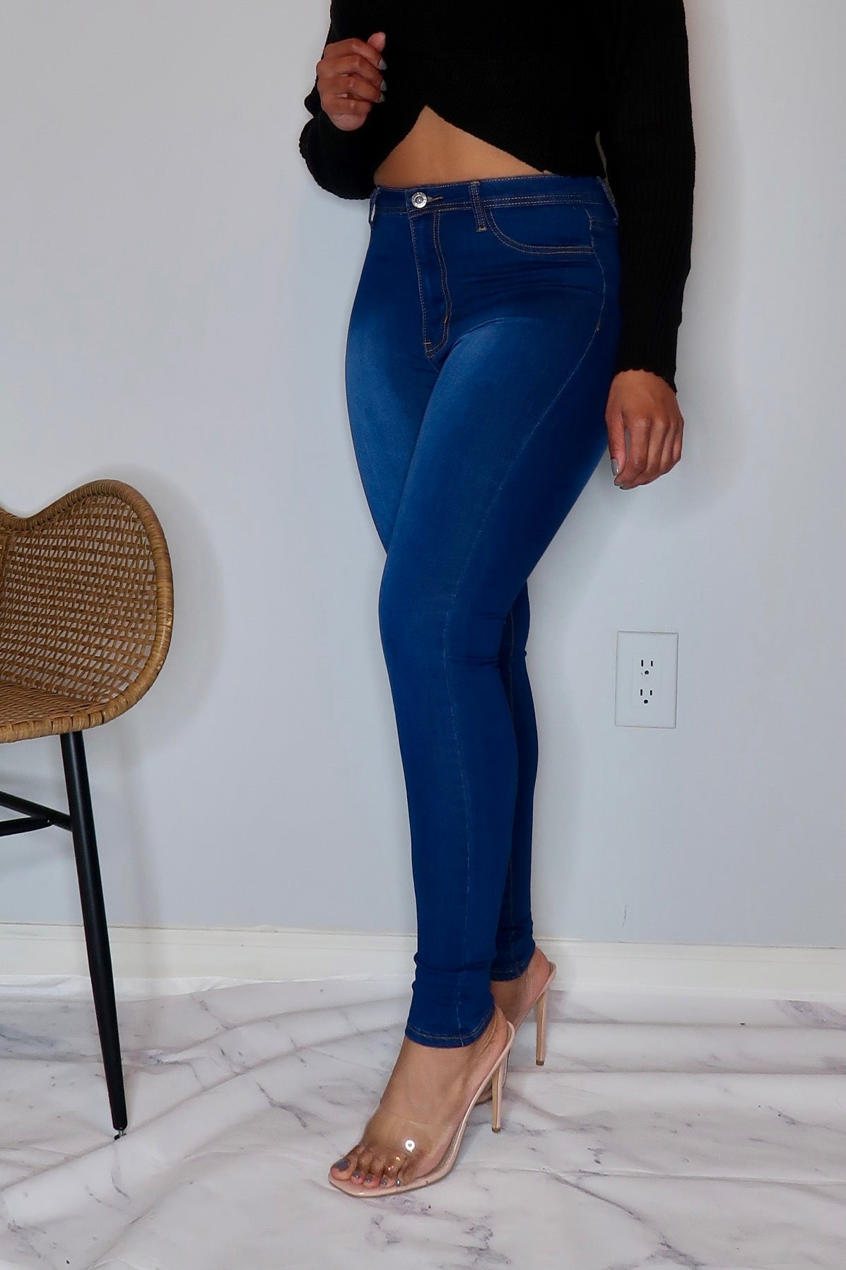 Perfect Fit High Waist Jeans- Dark