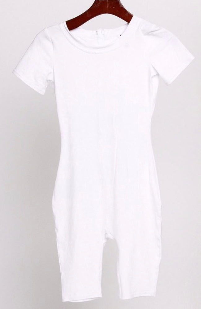 Co-Co White Short Sleeve Jumpsuit