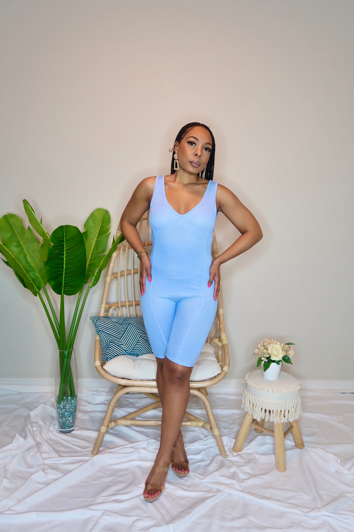 Celine Ribbed Playsuit